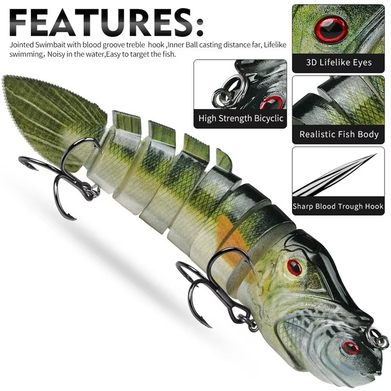 8-Joint Lifelike Lure 8-Segmen - đánh giá và giá Fishing Lure Popper