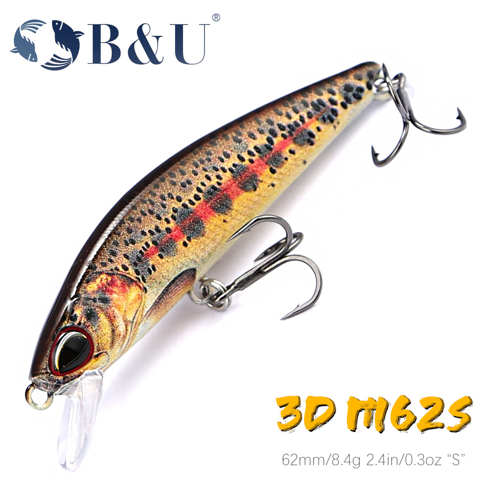 B&U 62mm 8.4g Sinking Minnow W - đánh giá và giá Fishing Lure Jerkbait